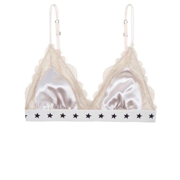 Love story satin and lace silver bralette - Picture 1 of 5